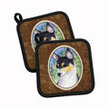 Rat Terrier Pot Holder Set of 2 Heat Resistant Quilted Hot Pads 7.5 x 7.5 Inch, Insulated Kitchen Trivets for Cooking & Baking