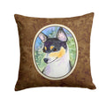 Rat Terrier Decorative Throw Pillow 14x14 Indoor Outdoor Accent Cushion, Fabric Cover with Insert for Sofa, Bed, Porch & Living Room