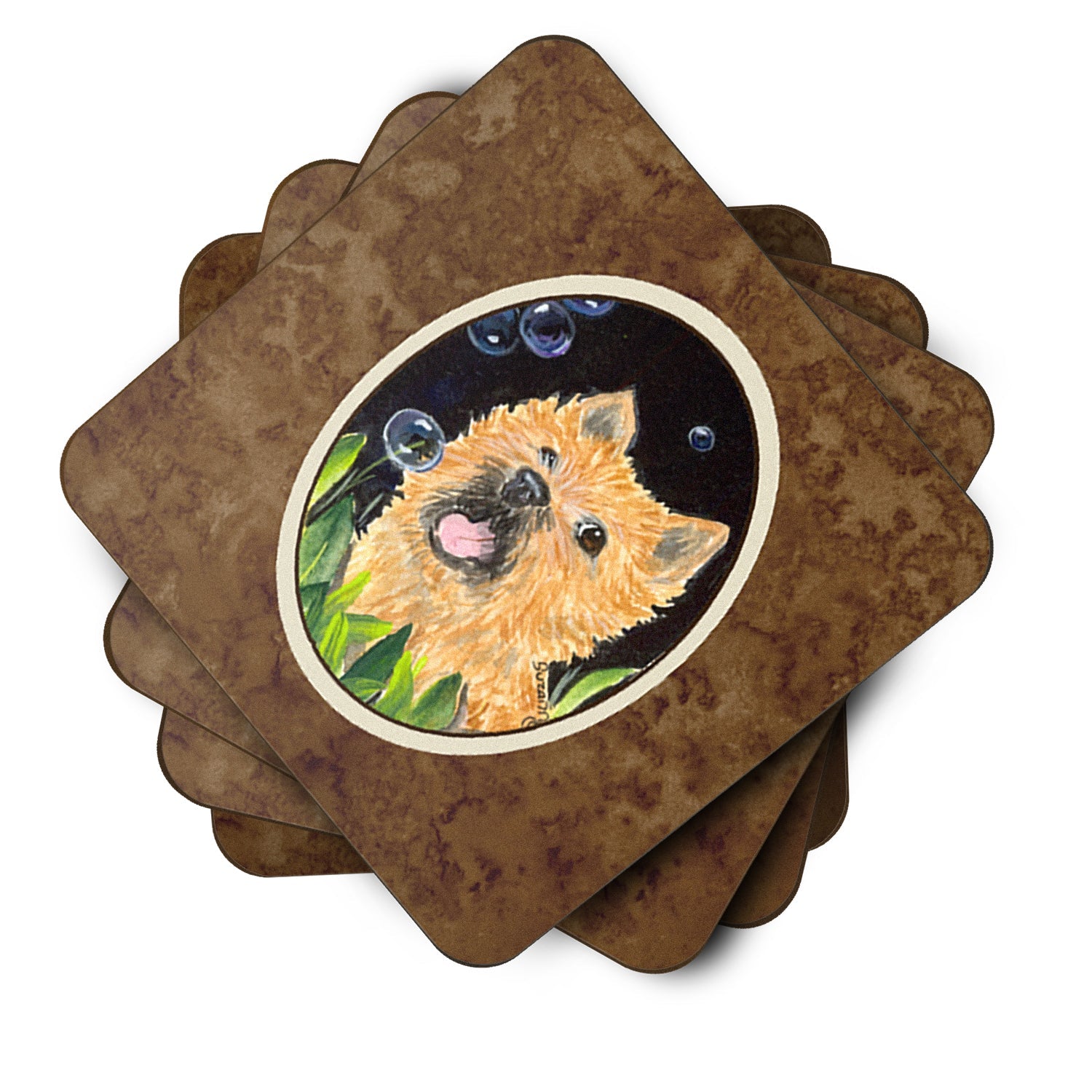 Cairn Terrier Foam Coasters Set of 4 Cup Coasters for Indoor Outdoor, Tabletop Protection, Anti Slip, Mouse pad Material