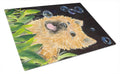 Cairn Terrier Cutting Board Tempered Glass Kitchen Cutting Surface, Heat Resistant Chopping, Non-Slip Feet, Food Prep & Serving
