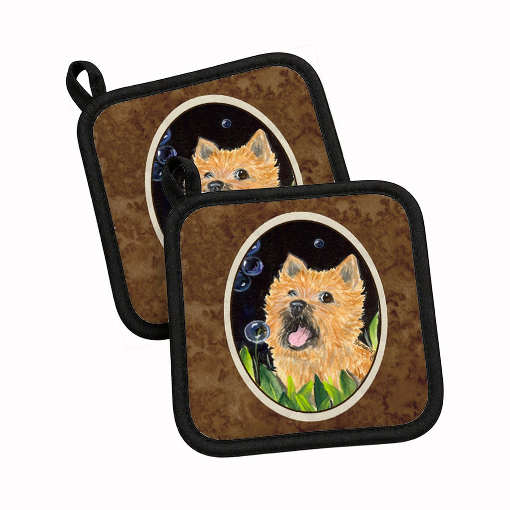 Cairn Terrier Pot Holder Set of 2 Heat Resistant Quilted Hot Pads 7.5 x 7.5 Inch, Insulated Kitchen Trivets for Cooking & Baking