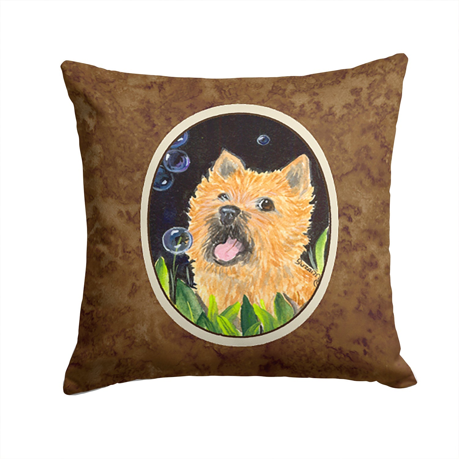 Cairn Terrier Decorative Throw Pillow 14x14 Indoor Outdoor Accent Cushion, Fabric Cover with Insert for Sofa, Bed, Porch & Living Room