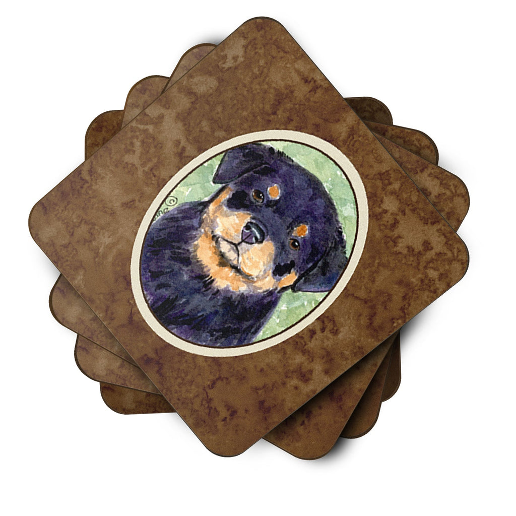 Rottweiler Foam Coasters Set of 4 Cup Coasters for Indoor Outdoor, Tabletop Protection, Anti Slip, Mouse pad Material