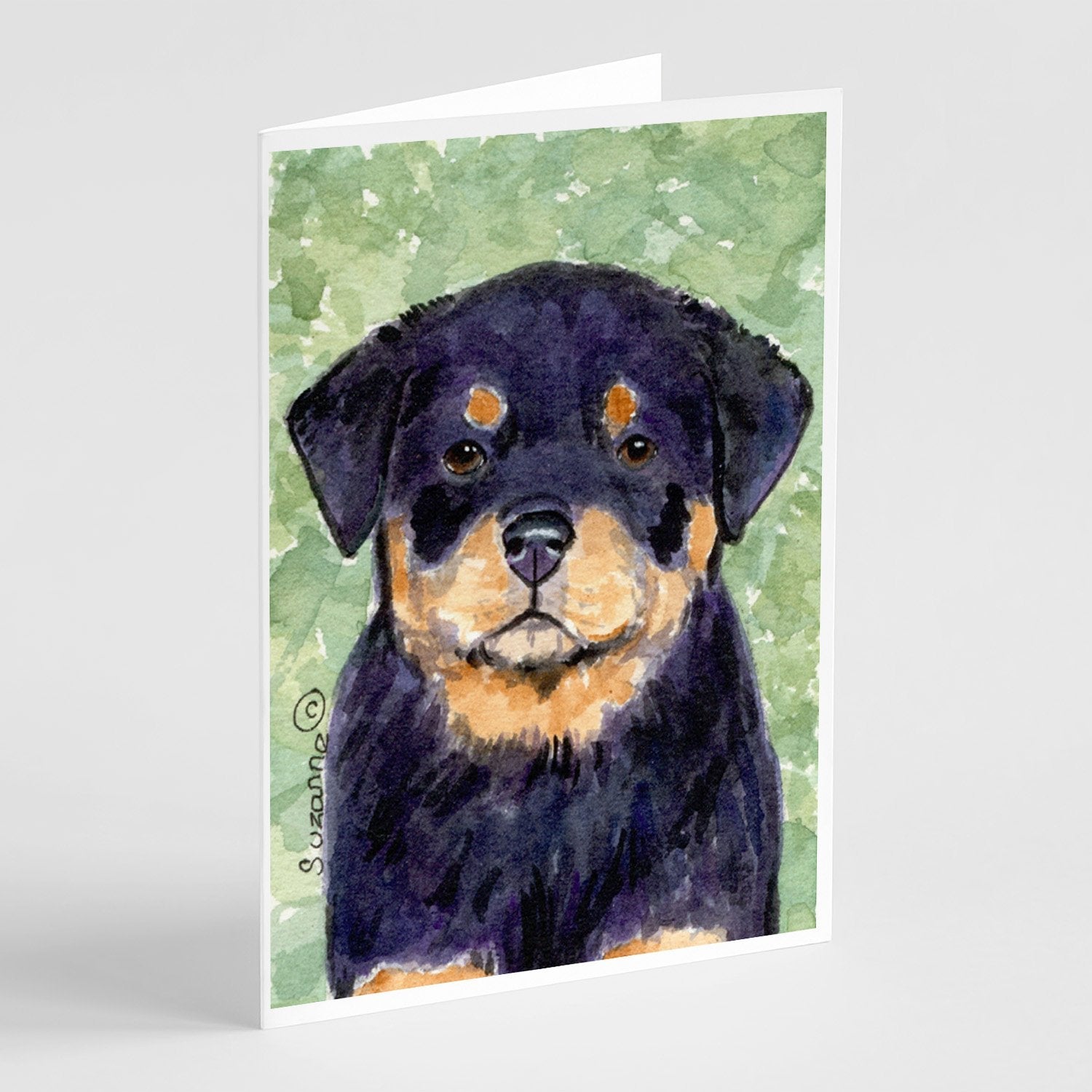 Rottweiler Greeting Cards Pack of 8 Blank Cards with Envelopes Whimsical A7 Size 5x7