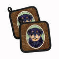 Rottweiler Pot Holder Set of 2 Heat Resistant Quilted Hot Pads 7.5 x 7.5 Inch, Insulated Kitchen Trivets for Cooking & Baking