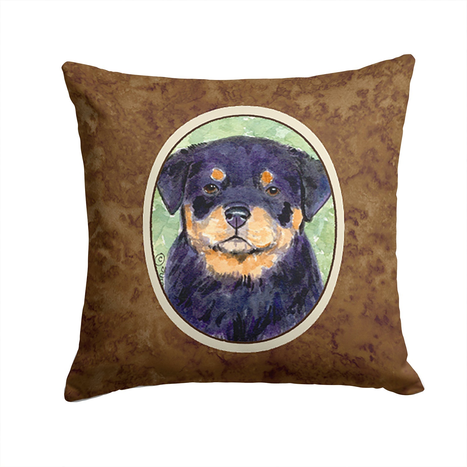 Rottweiler Decorative Throw Pillow 14x14 Indoor Outdoor Accent Cushion, Fabric Cover with Insert for Sofa, Bed, Porch & Living Room