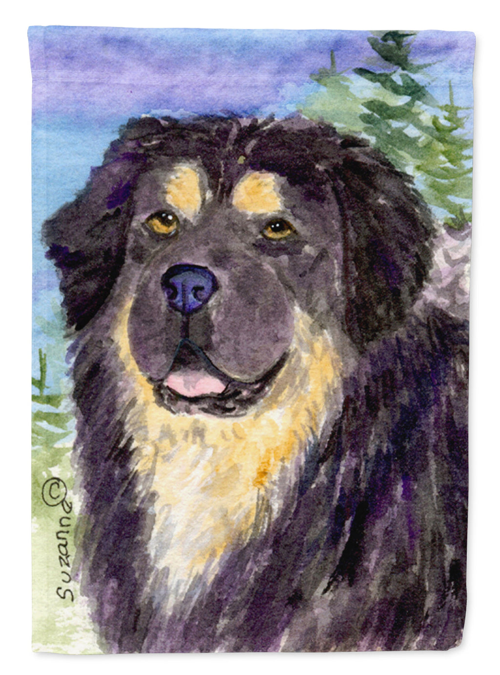 Tibetan Mastiff House Flag 28x40 Porch Sleeve Pole Decorative Outside Yard Banner Artwork Wall Hanging, Polyester