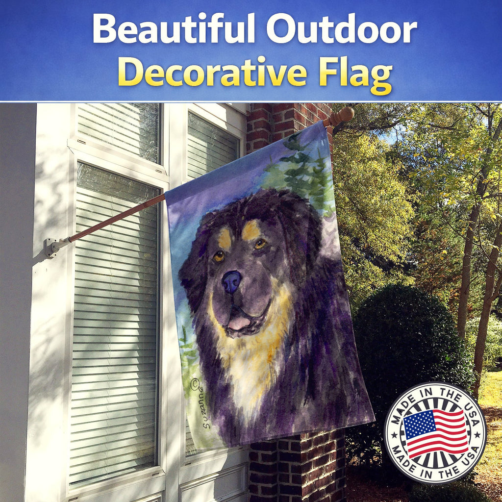 Tibetan Mastiff House Flag 28x40 Porch Sleeve Pole Decorative Outside Yard Banner Artwork Wall Hanging, Polyester