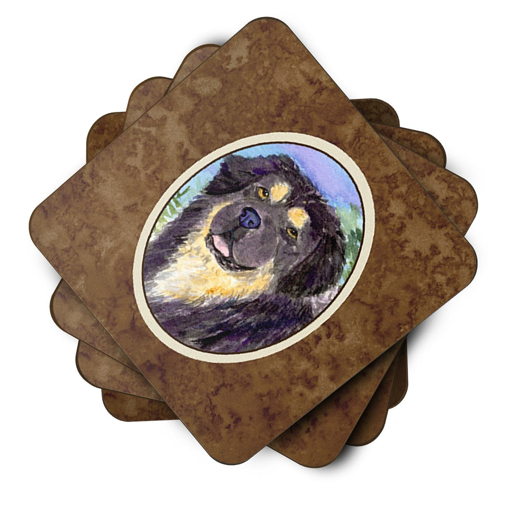 Tibetan Mastiff Foam Coasters Set of 4 Cup Coasters for Indoor Outdoor, Tabletop Protection, Anti Slip, Mouse pad Material