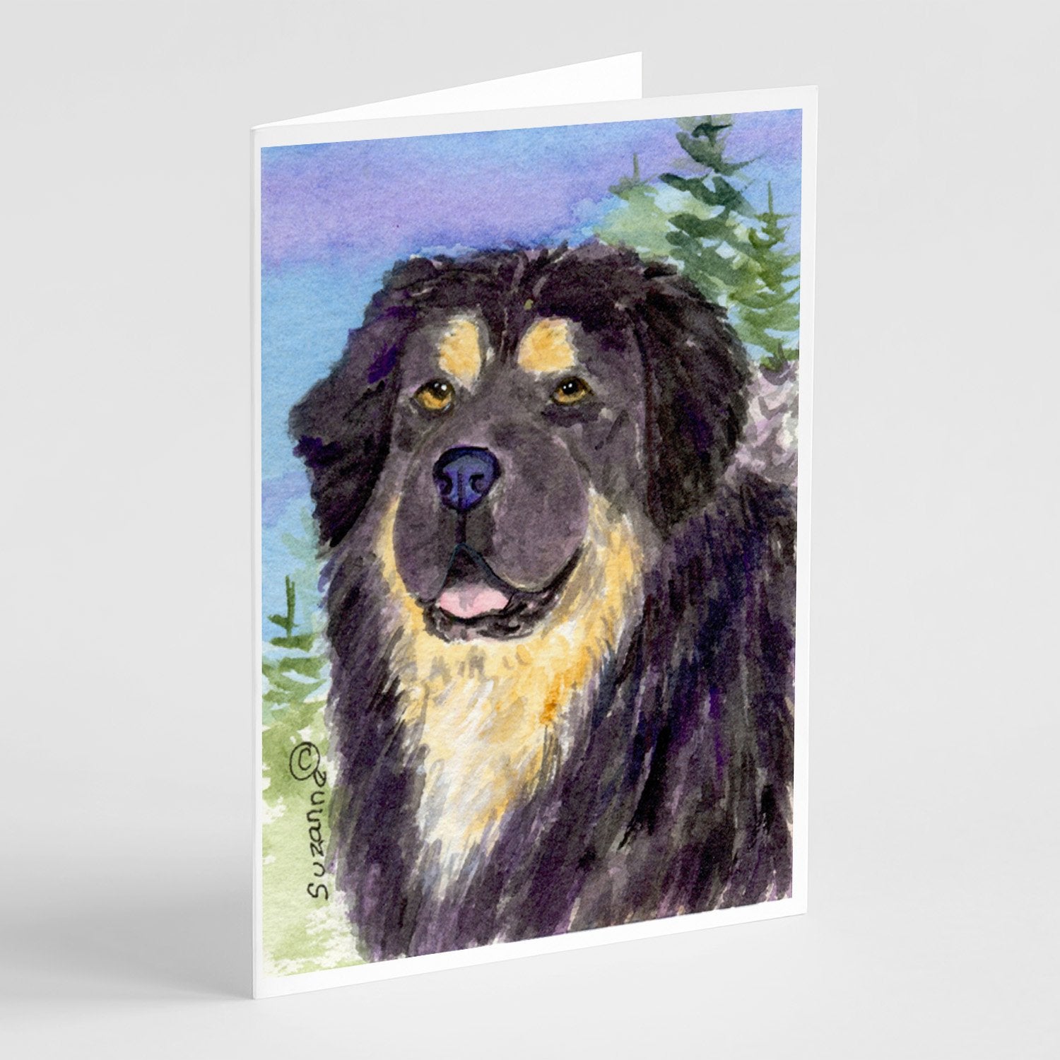 Tibetan Mastiff Greeting Cards Pack of 8 Blank Cards with Envelopes Whimsical A7 Size 5x7
