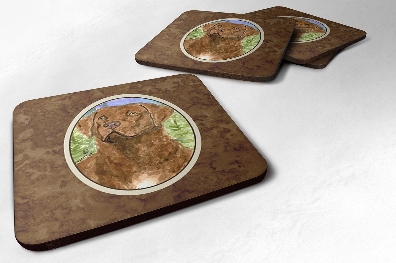Chesapeake Bay Retriever Foam Coasters Set of 4 Cup Coasters for Indoor Outdoor, Tabletop Protection, Anti Slip, Mouse pad Material