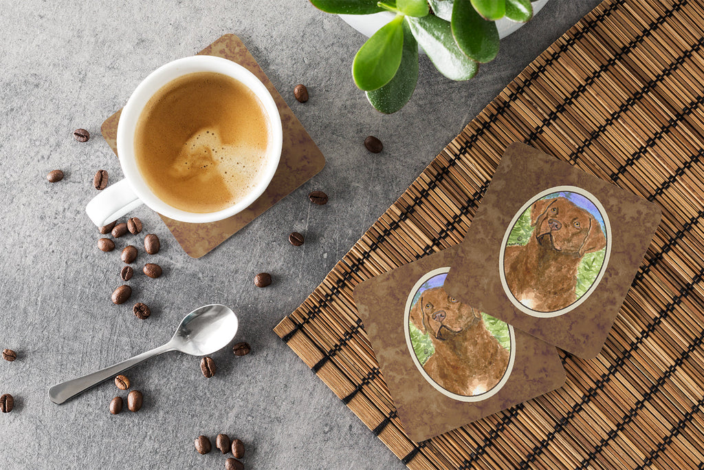 Chesapeake Bay Retriever Foam Coasters Set of 4 Cup Coasters for Indoor Outdoor, Tabletop Protection, Anti Slip, Mouse pad Material
