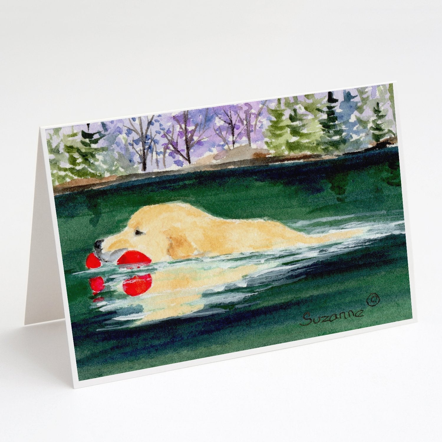 Golden Retriever Greeting Cards Pack of 8 Blank Cards with Envelopes Whimsical A7 Size 5x7