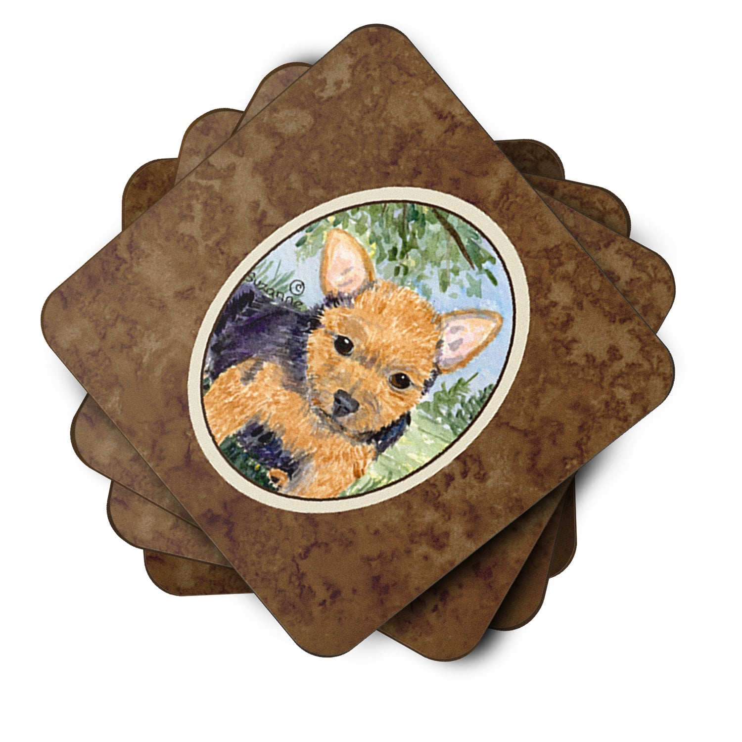 Norwich Terrier Foam Coasters Set of 4 Cup Coasters for Indoor Outdoor, Tabletop Protection, Anti Slip, Mouse pad Material