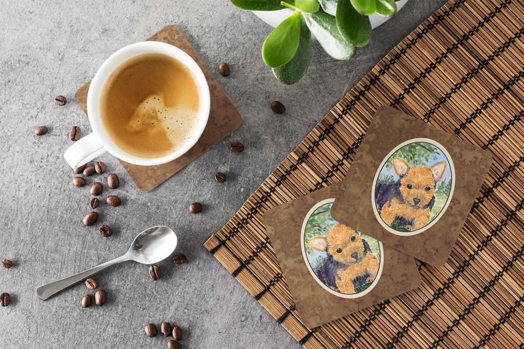 Norwich Terrier Foam Coasters Set of 4 Cup Coasters for Indoor Outdoor, Tabletop Protection, Anti Slip, Mouse pad Material