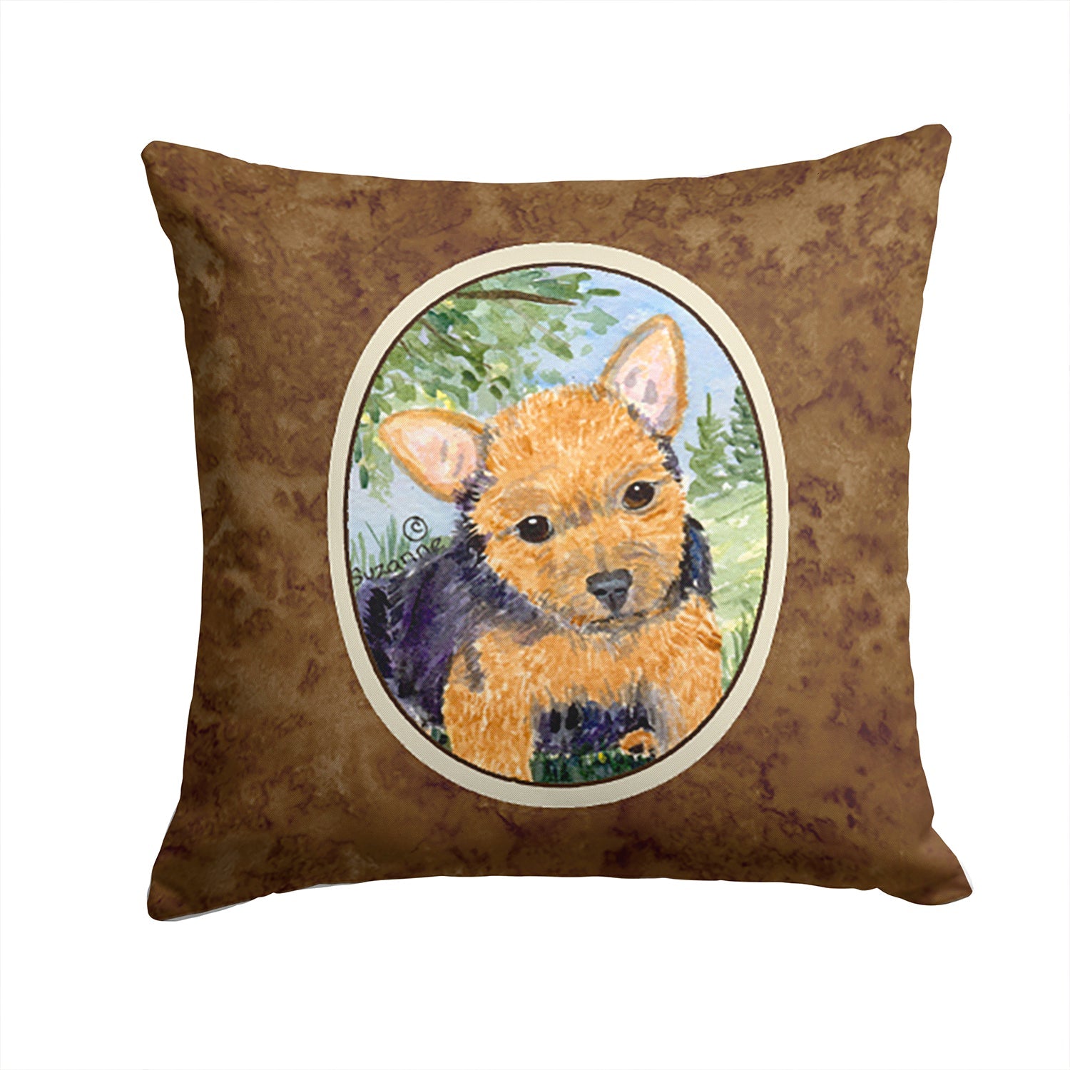 Norwich Terrier Decorative Throw Pillow 14x14 Indoor Outdoor Accent Cushion, Fabric Cover with Insert for Sofa, Bed, Porch & Living Room