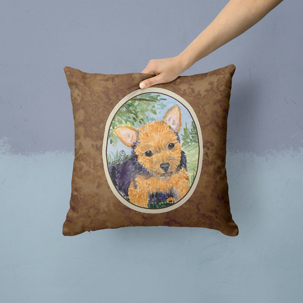 Norwich Terrier Decorative Throw Pillow 14x14 Indoor Outdoor Accent Cushion, Fabric Cover with Insert for Sofa, Bed, Porch & Living Room
