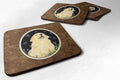Golden Retriever Foam Coasters Set of 4 Cup Coasters for Indoor Outdoor, Tabletop Protection, Anti Slip, Mouse pad Material
