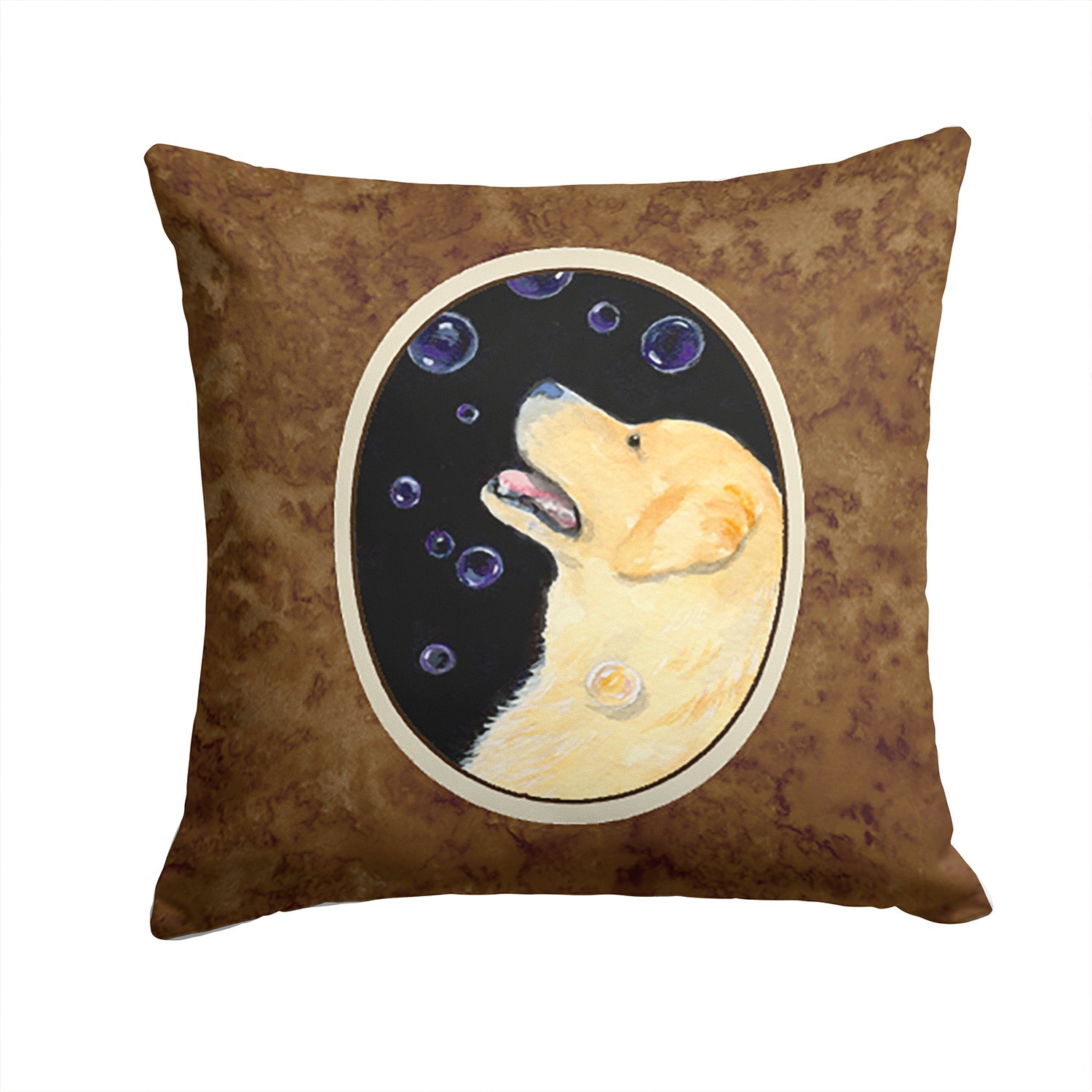 Golden Retriever Decorative Throw Pillow 14x14 Indoor Outdoor Accent Cushion, Fabric Cover with Insert for Sofa, Bed, Porch & Living Room