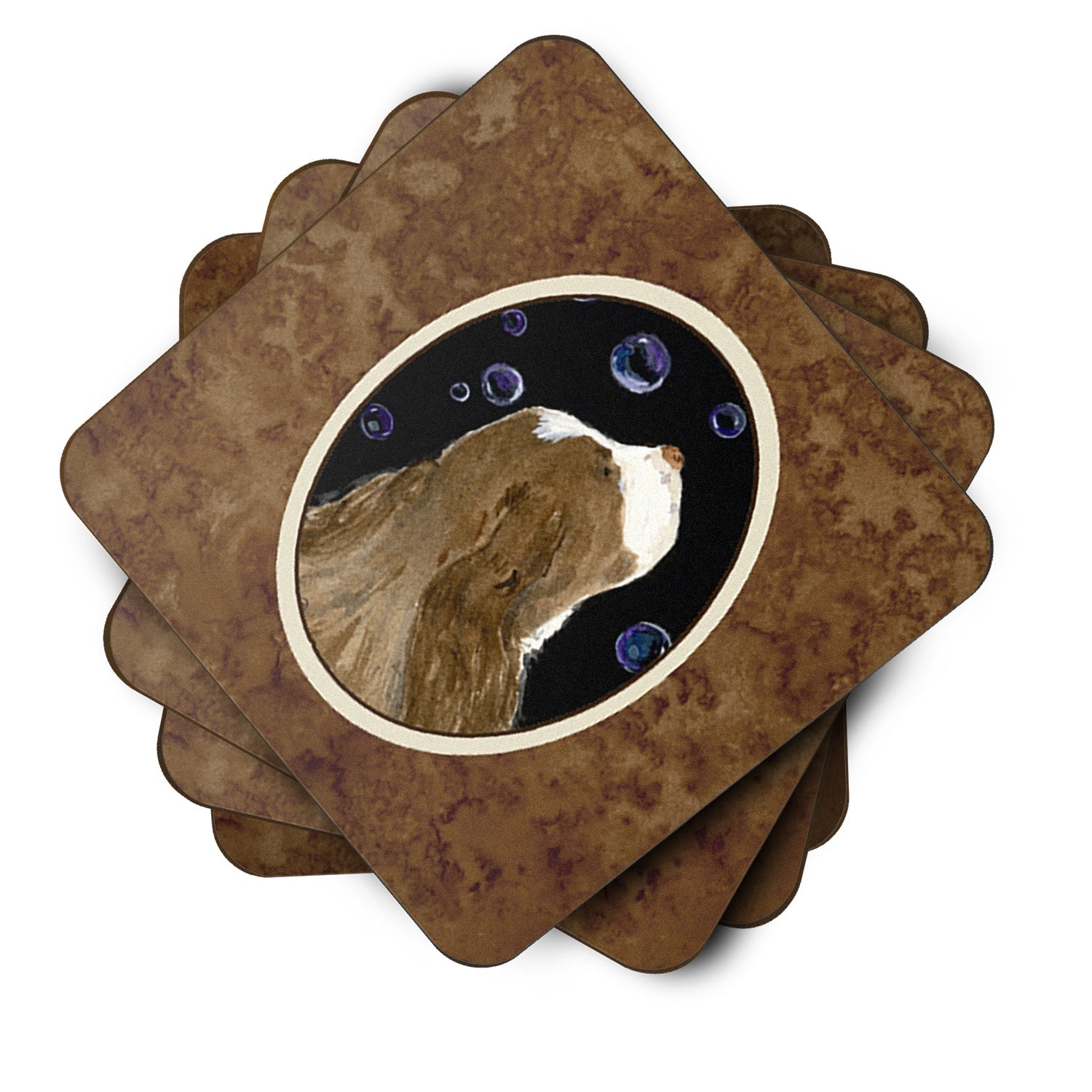 Springer Spaniel Foam Coasters Set of 4 Cup Coasters for Indoor Outdoor, Tabletop Protection, Anti Slip, Mouse pad Material