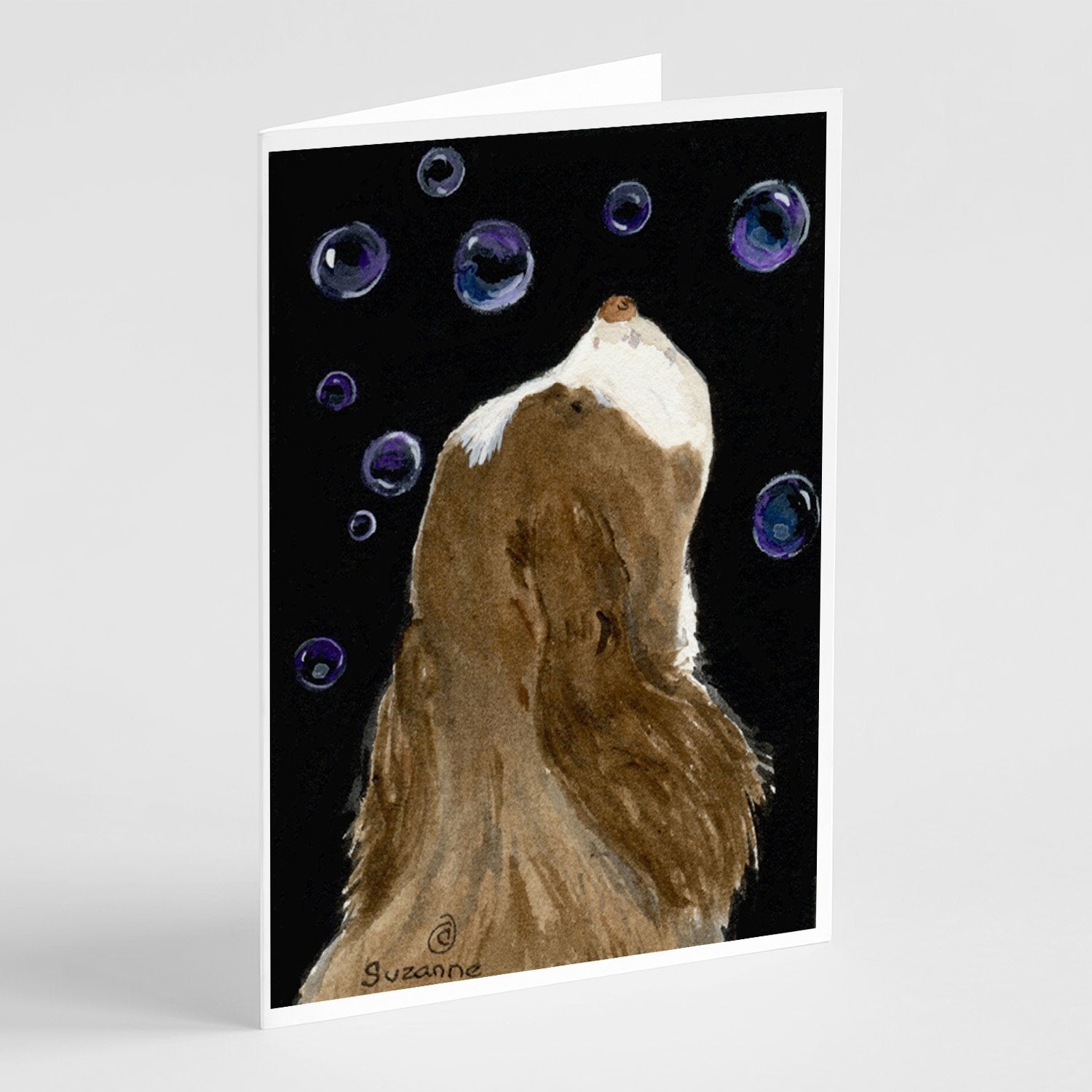 Springer Spaniel Greeting Cards Pack of 8 Blank Cards with Envelopes Whimsical A7 Size 5x7