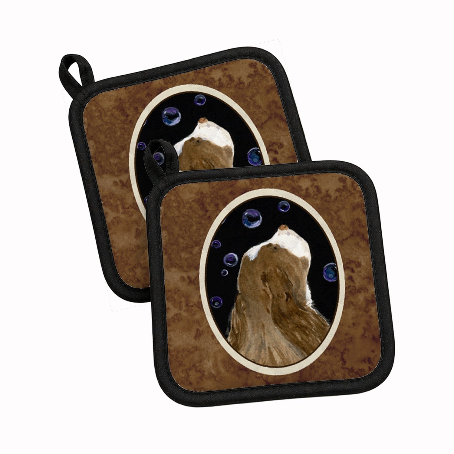 Springer Spaniel Pot Holder Set of 2 Heat Resistant Quilted Hot Pads 7.5 x 7.5 Inch, Insulated Kitchen Trivets for Cooking & Baking