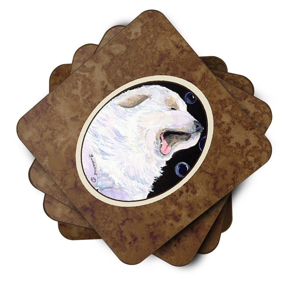 Great Pyrenees Foam Coasters Set of 4 Cup Coasters for Indoor Outdoor, Tabletop Protection, Anti Slip, Mouse pad Material