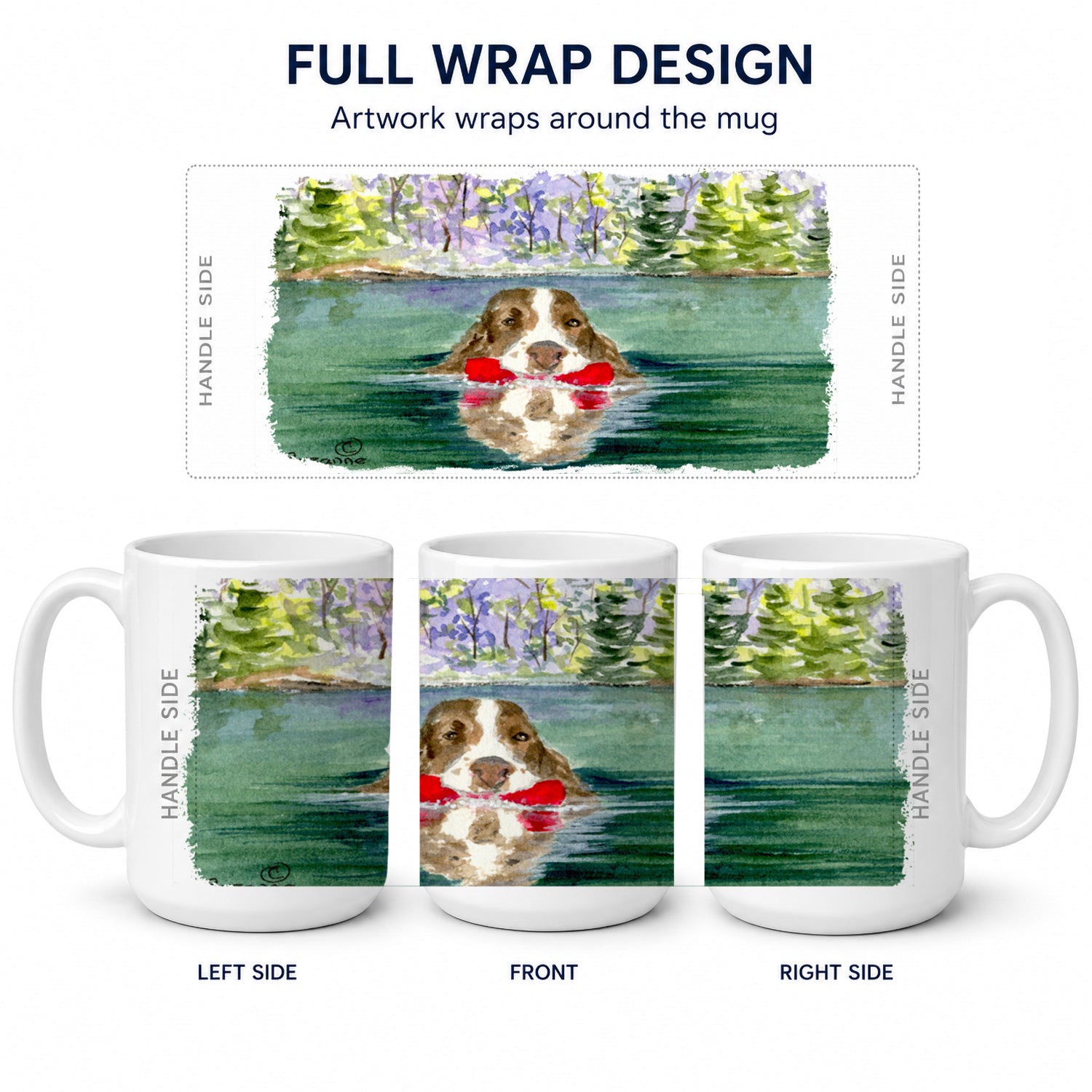 Springer Spaniel Ceramic Coffee Mug 15 oz Decorative Large C Handle Mug Cup for Tea, Cocoa Hot Chocolate