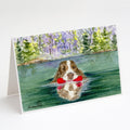 Springer Spaniel Greeting Cards Pack of 8 Blank Cards with Envelopes Whimsical A7 Size 5x7