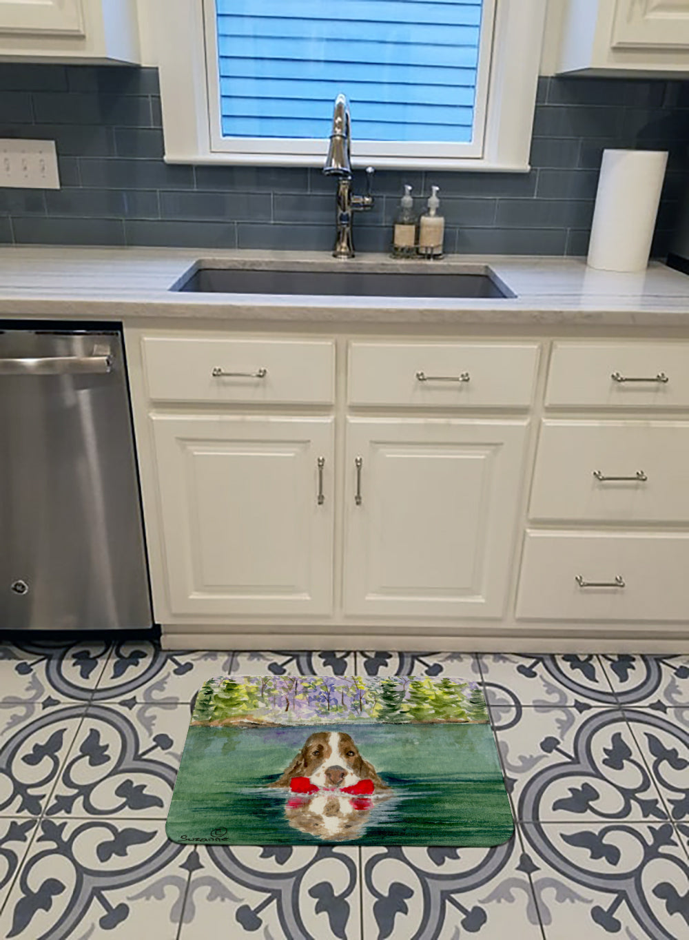 Springer Spaniel Memory Foam Kitchen Mat Machine Washable Anti-Fatigue Cushion Comfort Bath or Kitchen Rug