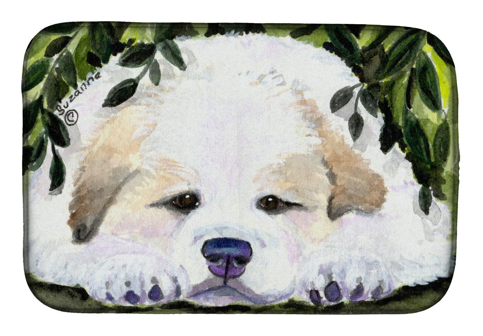 Golden Retriever Dish Drying Mat Absorbent Dish Drying Mat Pad for Kitchen Counter Dish Drainer Mat for Countertop, 14 x 21", Multicolor