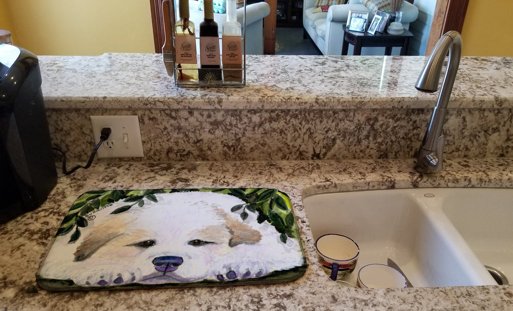 Golden Retriever Dish Drying Mat Absorbent Dish Drying Mat Pad for Kitchen Counter Dish Drainer Mat for Countertop, 14 x 21", Multicolor