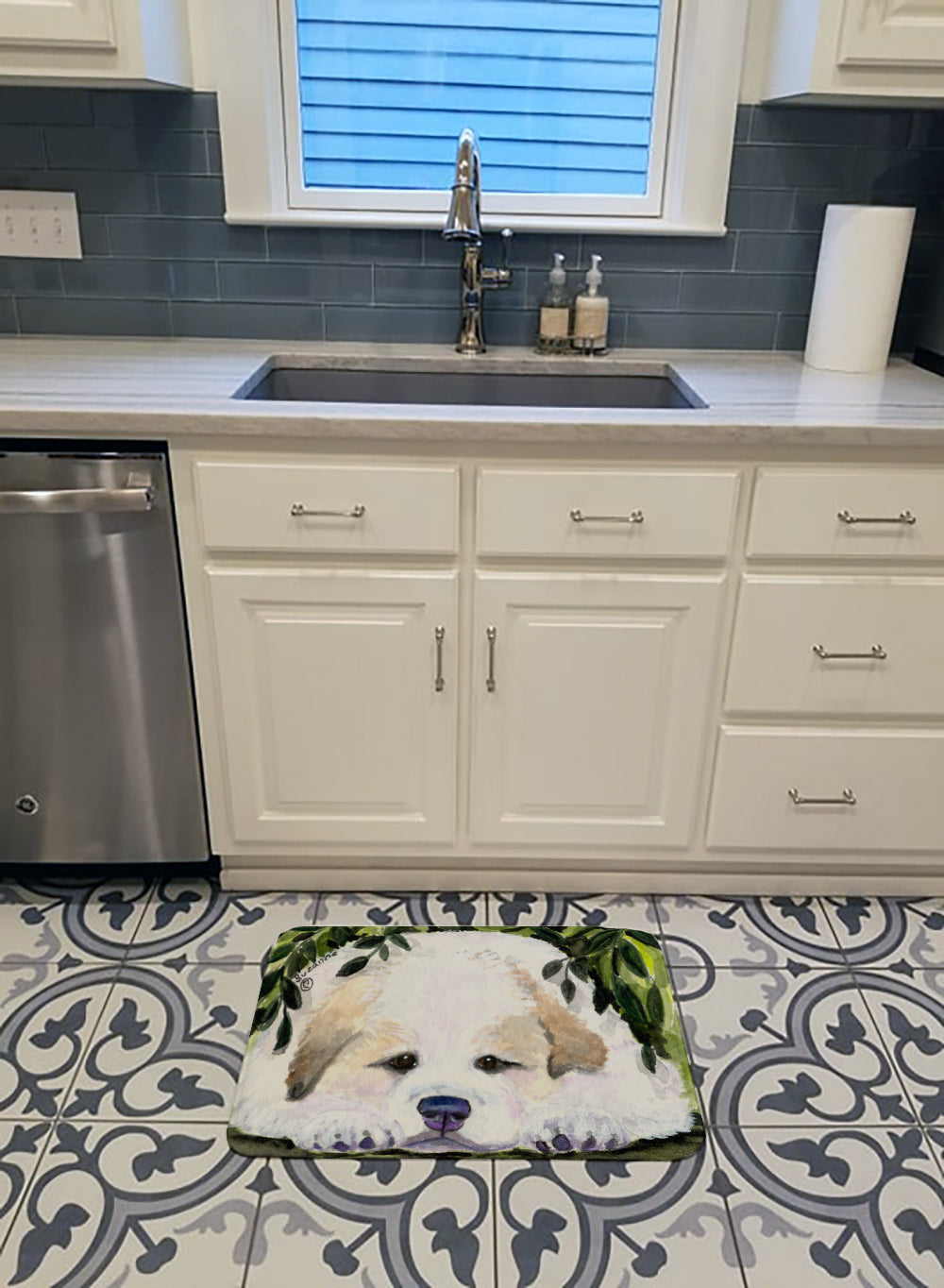 Golden Retriever Memory Foam Kitchen Mat Machine Washable Anti-Fatigue Cushion Comfort Bath or Kitchen Rug