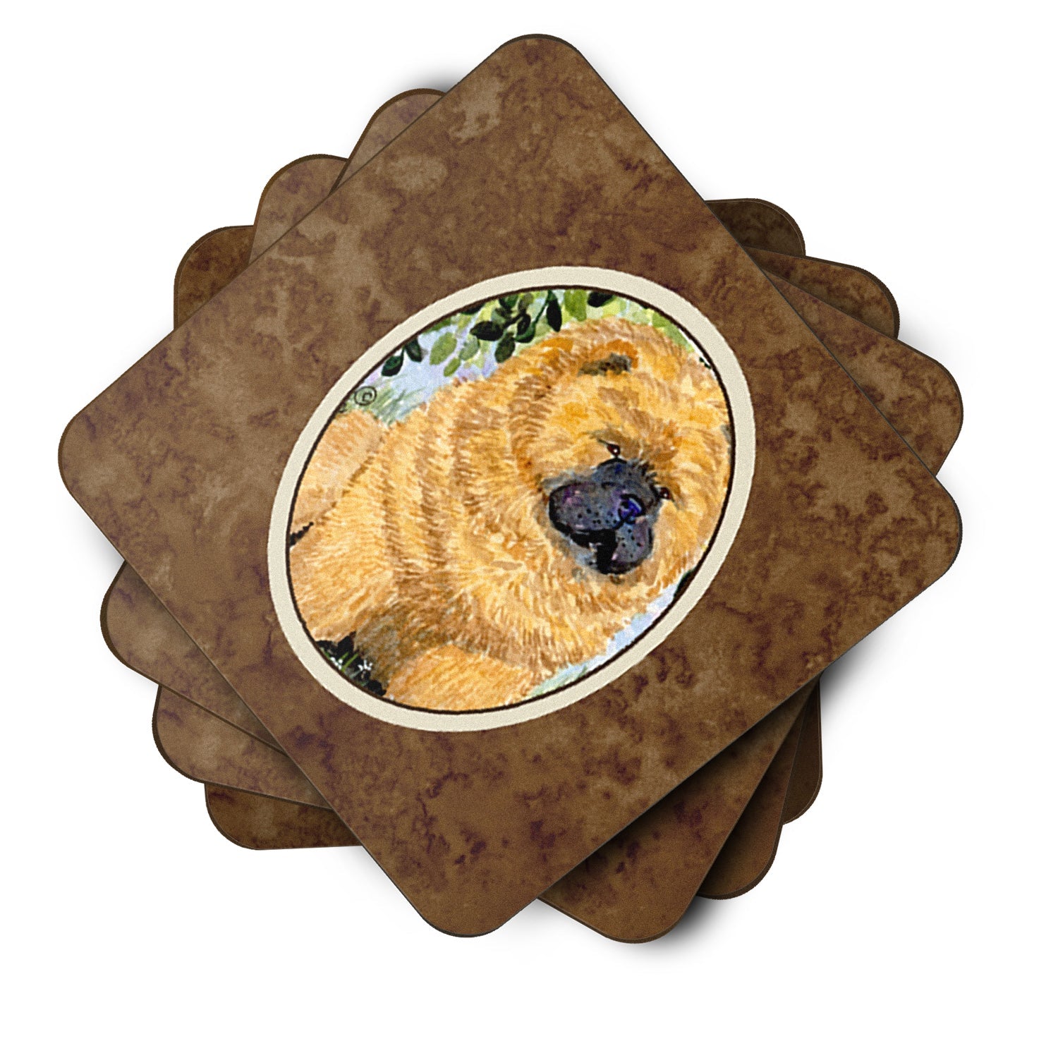 Chow Chow Foam Coasters Set of 4 Cup Coasters for Indoor Outdoor, Tabletop Protection, Anti Slip, Mouse pad Material