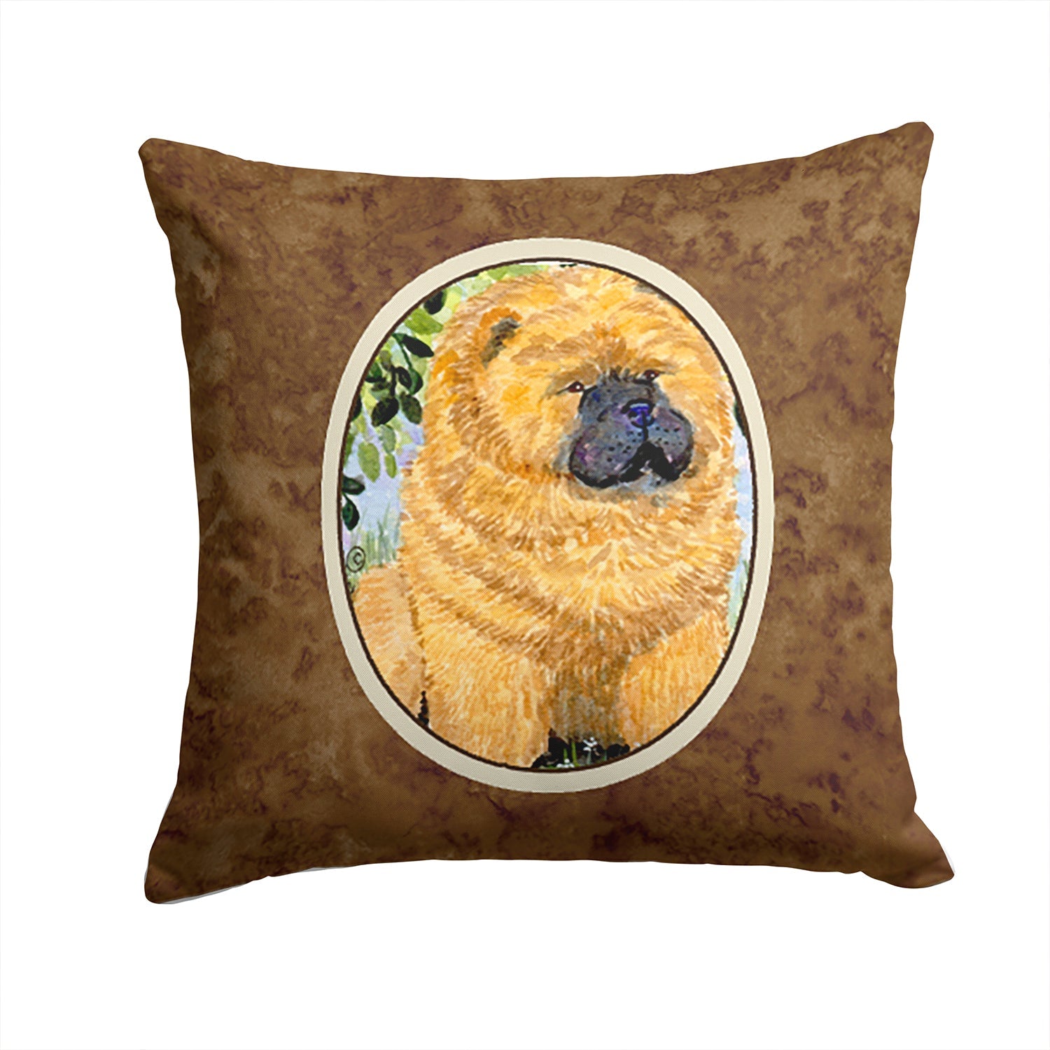 Chow Chow Decorative Throw Pillow 14x14 Indoor Outdoor Accent Cushion, Fabric Cover with Insert for Sofa, Bed, Porch & Living Room