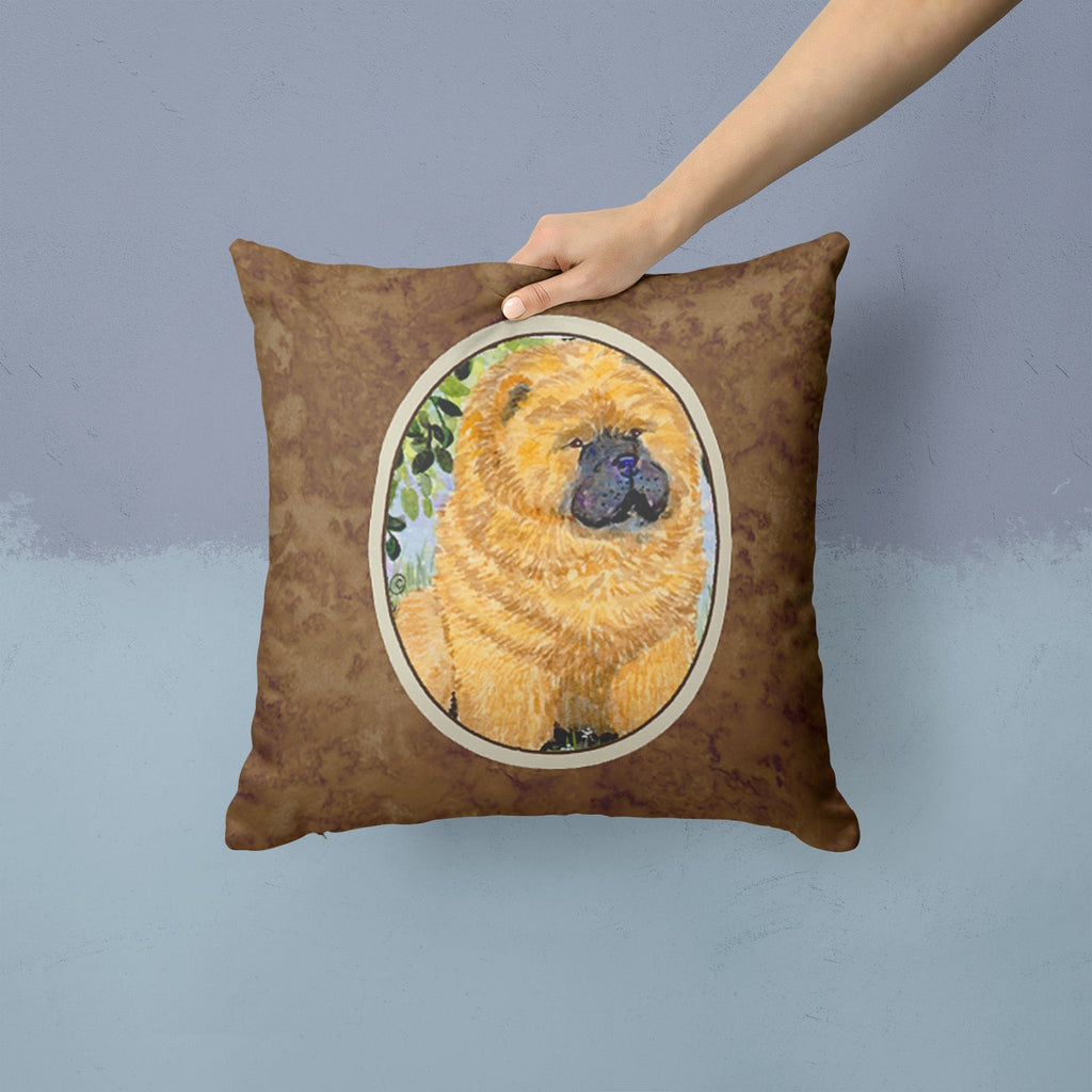 Chow Chow Decorative Throw Pillow 14x14 Indoor Outdoor Accent Cushion, Fabric Cover with Insert for Sofa, Bed, Porch & Living Room