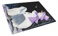 Snowman with Bearded Collie Cutting Board Tempered Glass Kitchen Cutting Surface, Heat Resistant Chopping, Non-Slip Feet, Food Prep & Serving