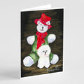 Bichon Frise with Teddy Bear Greeting Cards Pack of 8 Blank Cards with Envelopes Whimsical A7 Size 5x7