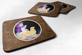 Snowman with Golden Retriever Foam Coasters Set of 4 Cup Coasters for Indoor Outdoor, Tabletop Protection, Anti Slip, Mouse pad Material