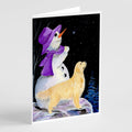 Snowman with Golden Retriever Greeting Cards Pack of 8 Blank Cards with Envelopes Whimsical A7 Size 5x7