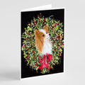 Christmas Wreath Papillon Greeting Cards Pack of 8 Blank Cards with Envelopes Whimsical A7 Size 5x7