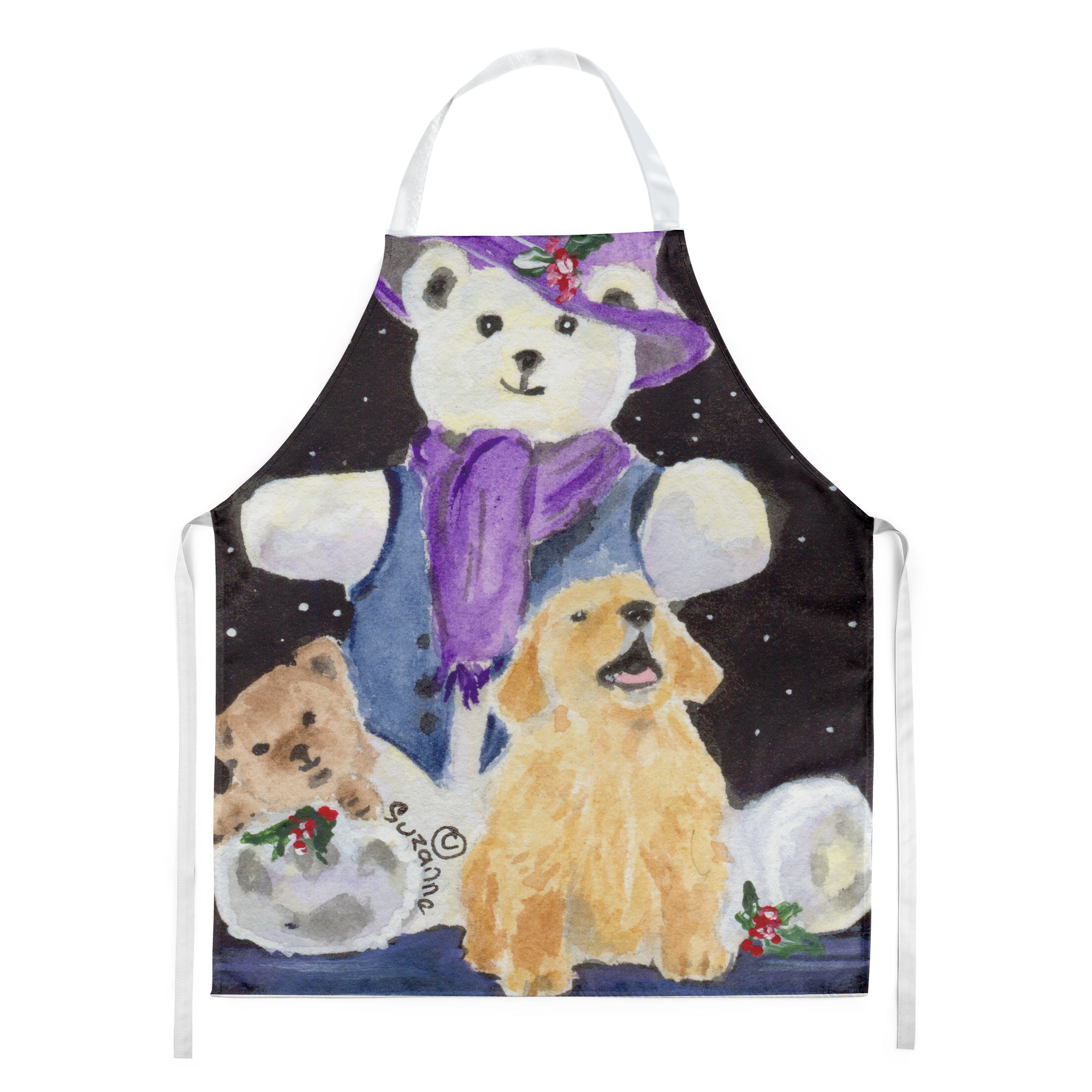 Golden Retriever Apron Cooking Kitchen Server Baking Crafts Gardening for Adult Women Men, Unisex, Large, Multicolor