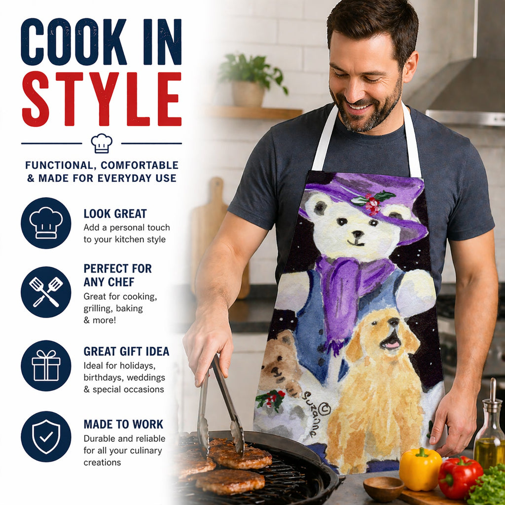 Golden Retriever Apron Cooking Kitchen Server Baking Crafts Gardening for Adult Women Men, Unisex, Large, Multicolor