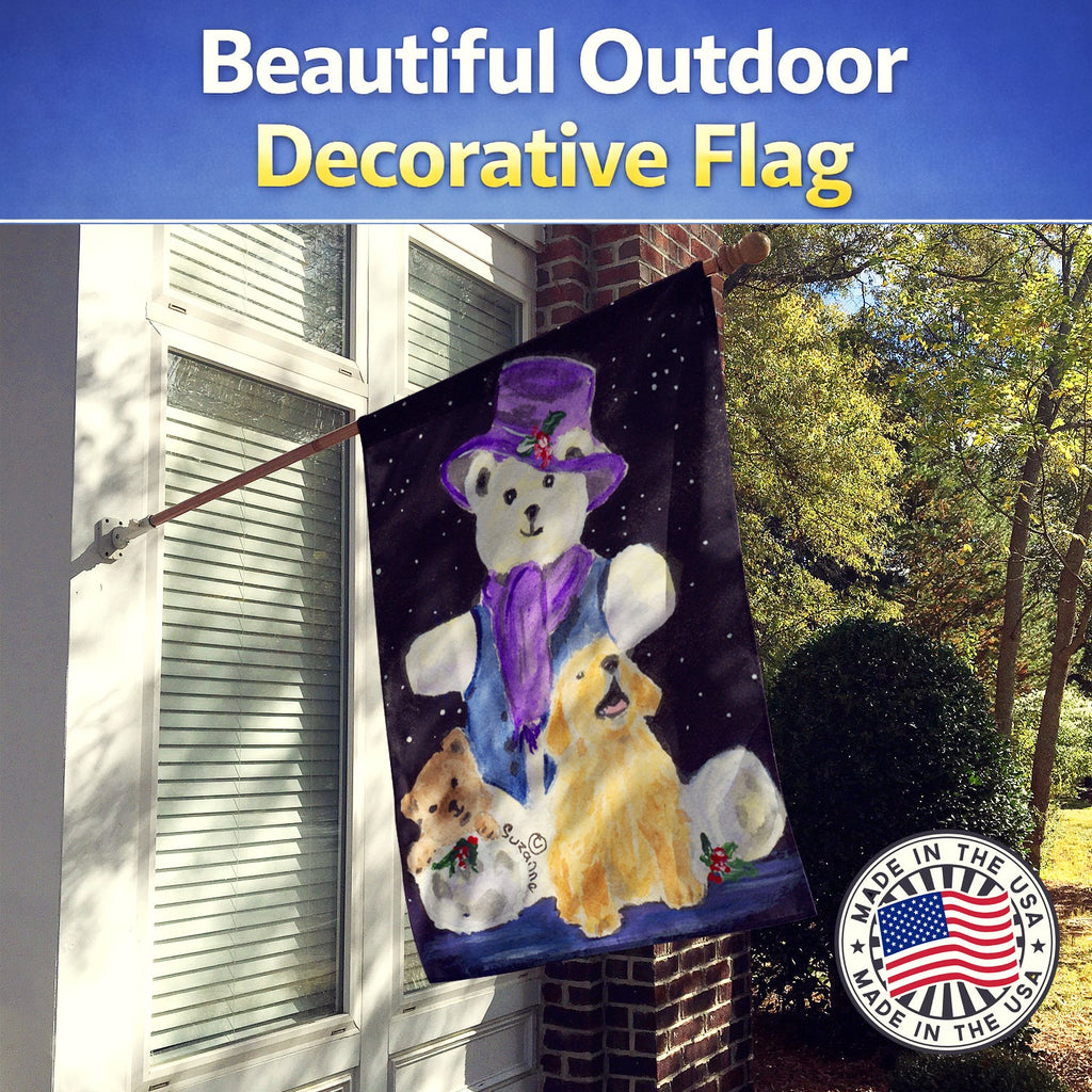 Golden Retriever House Flag 28x40 Porch Sleeve Pole Decorative Outside Yard Banner Artwork Wall Hanging, Polyester