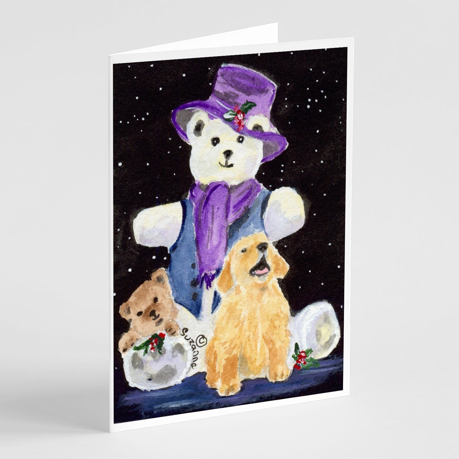Golden Retriever Greeting Cards Pack of 8 Blank Cards with Envelopes Whimsical A7 Size 5x7