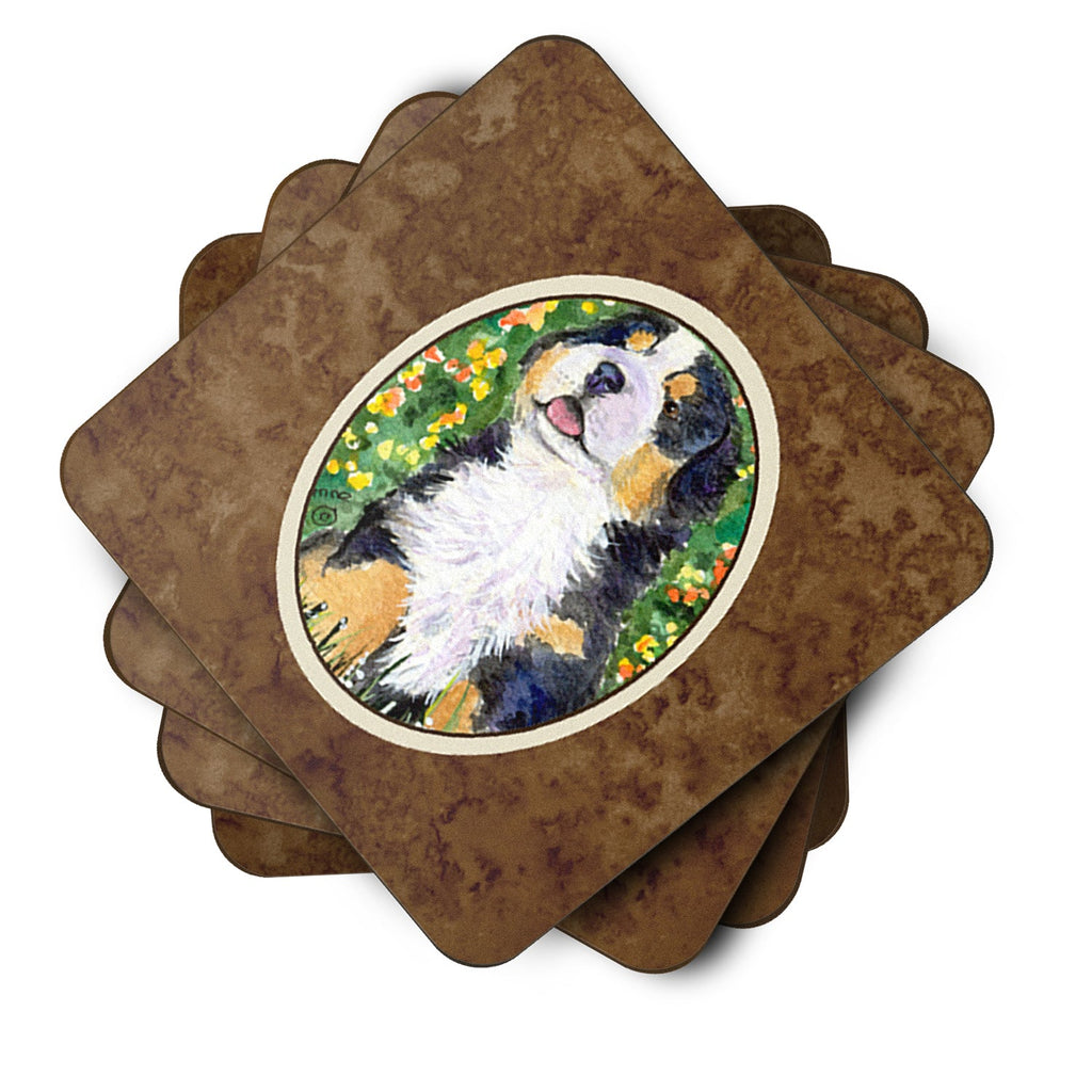 Bernese Mountain Dog Foam Coasters Set of 4 Cup Coasters for Indoor Outdoor, Tabletop Protection, Anti Slip, Mouse pad Material