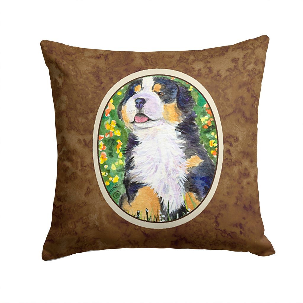 Bernese Mountain Dog Decorative Throw Pillow 14x14 Indoor Outdoor Accent Cushion, Fabric Cover with Insert for Sofa, Bed, Porch & Living Room