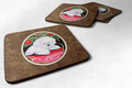 Christmas Tree with  Bichon Frise Foam Coasters Set of 4 Cup Coasters for Indoor Outdoor, Tabletop Protection, Anti Slip, Mouse pad Material