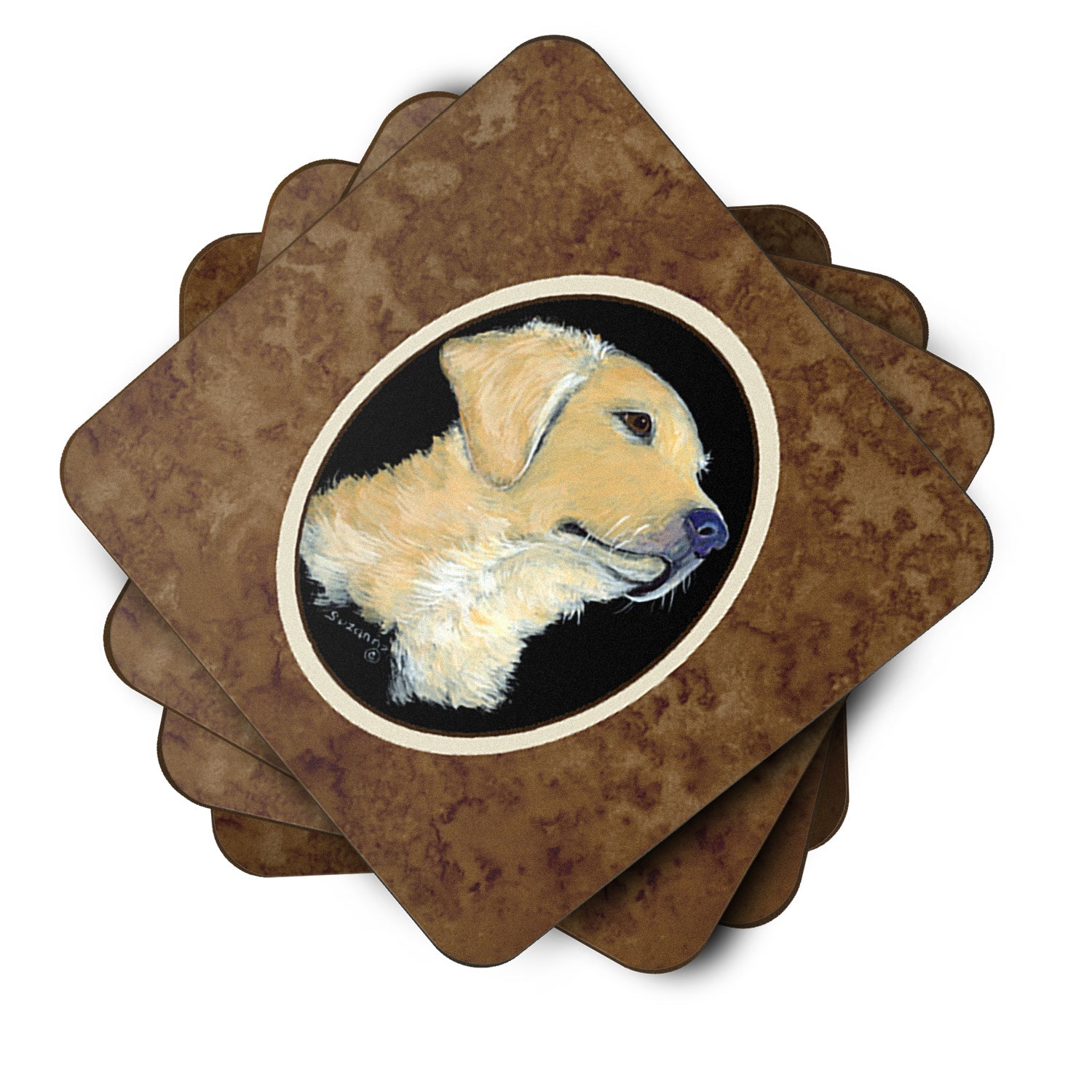 Golden Retriever Foam Coasters Set of 4 Cup Coasters for Indoor Outdoor, Tabletop Protection, Anti Slip, Mouse pad Material
