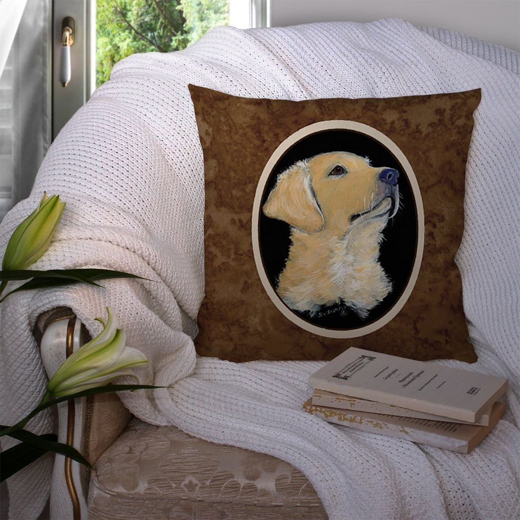 Golden Retriever Decorative Throw Pillow 14x14 Indoor Outdoor Accent Cushion, Fabric Cover with Insert for Sofa, Bed, Porch & Living Room